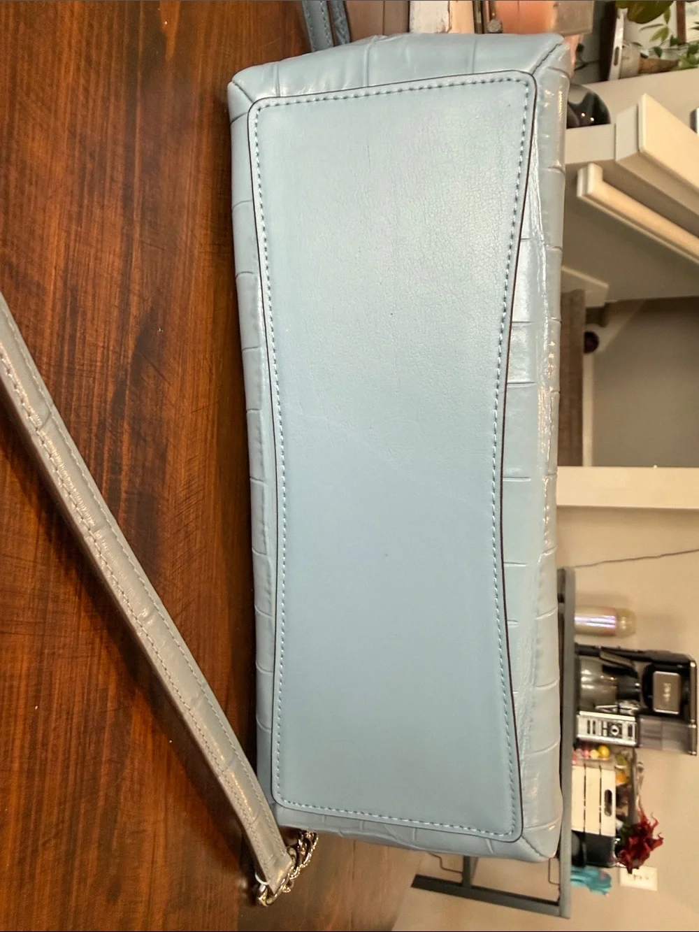 Coach Crocodile Light Blue Carry All Purse